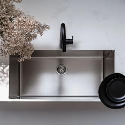 Ausmann Oder grote rvs spoelbak 74x40cm vlakbouw onderbouw en opbouw extra diep 22cm 1208957114