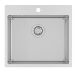 Ausmann Oder Blue rvs spoelbak 55x50cm vlakbouw en opbouw met kraangatbank 1208957118