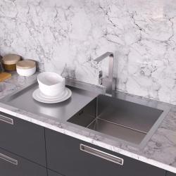 Ausmann Oder Blue grote rvs spoelbak 100x51cm vlakbouw en opbouw met afdruipgedeelte 1208957123