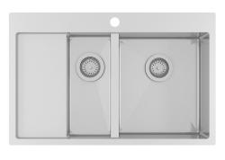 Ausmann Oder Blue 1,5 rvs spoelbak 78x50cm vlakbouw en opbouw met afdruipgedeelte 1208957125