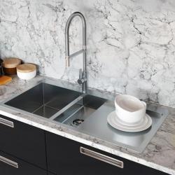 Ausmann Oder Blue 1,5 rvs spoelbak 78x50cm vlakbouw en opbouw met afdruipgedeelte 1208957126