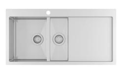 Ausmann Oder Blue 1,5 rvs spoelbak 100x51cm vlakbouw en opbouw met afdruipgedeelte 1208957128