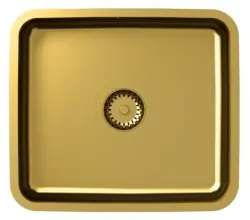 Aquadesign Oxford gouden PVD RVS spoelbak 40x35cm onderbouw 1208957203