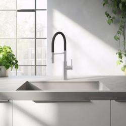 Quadri Chester keukenmengkraan met flexibele uitloop en douche met 2 straalsoorten RVS 1208957226