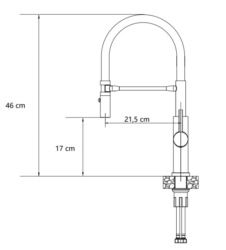Quadri Chester keukenmengkraan met flexibele uitloop en douche met 2 straalsoorten RVS 1208957226