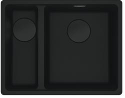 Franke Maris MRG 260/160-34-15 Fragranite black edition mat zwarte spoelbak vlakinbouw  grote bak rechts
