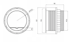 Indux Cover inbouw randaarde zilveren keuken stopcontact in werkblad met 2 usb aansluitingen 1208957397