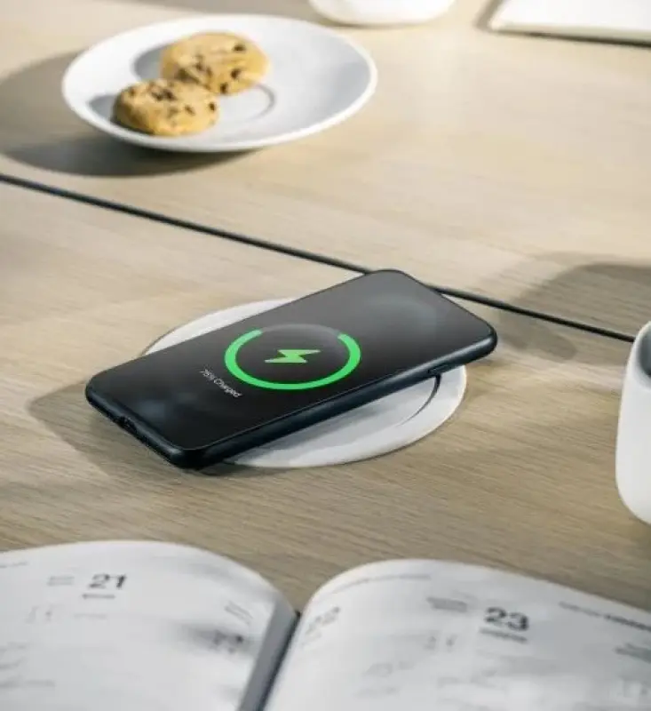 Indux Push verzinkbare penaarde keuken stopcontact zwart in werkblad met 4 stopcontacten, 2 x USB, 2 x RJ45 en draadloos opladen 1208957421