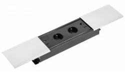 Indux Slide max inbouw keuken stopcontact penaarde in werkblad met USB-A, HDMI, RJ45 en USB-C  kleur mat wit 1208957440