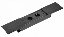 Indux Slide max inbouw keuken stopcontact penaarde in werkblad met USB-A, HDMI, RJ45 en USB-C  kleur mat zwart 1208957441