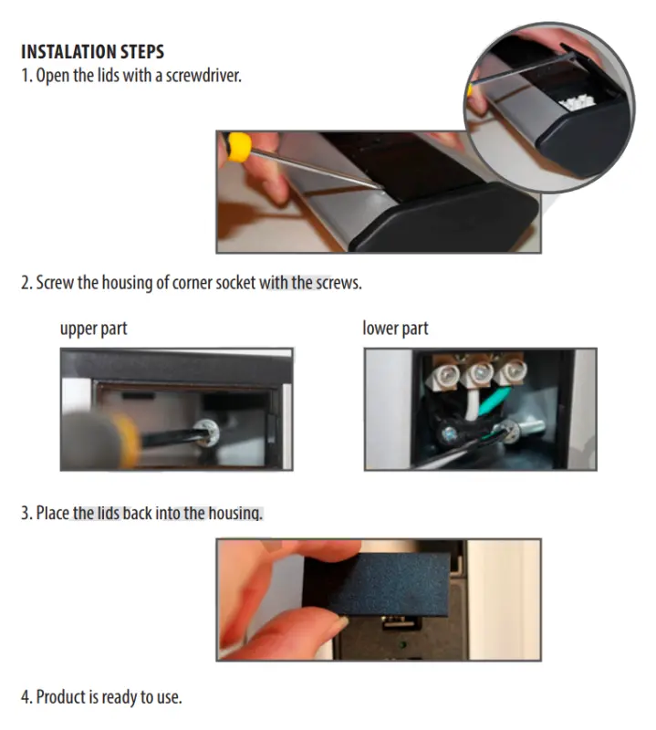Indux Corner hoek keuken stopcontact met 3 penaarde stopcontacten en 2 USB opladers 1208957442