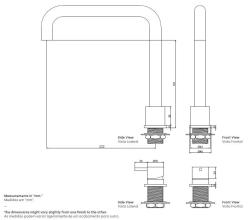 Waterevolution Flow 2-gats keukenmengkraan gunmetal PVD T151HGME