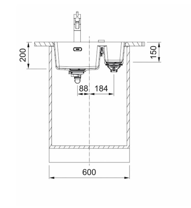 Franke Maris MRG 260-34-15 Fragranite Oyster spoelbak Bak Links vlakinbouw