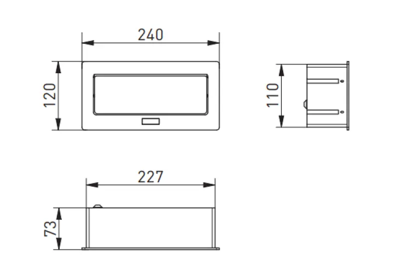 Indux Flip Medium keuken stopcontact randaarde in het werkblad of bovenkast aluminium met 2 stopcontacten en 2 USB opladers 1208957848
