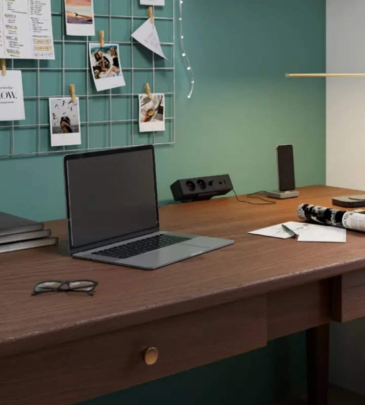 Indux Desk buro of tafel mat zwarte penaarde stopcontact (2x) met  1xUSB A, 1xUSB C, 1xRJ45 en 1xHDMI 1208957920