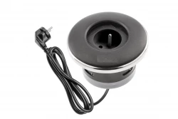 Indux Cover inbouw penaarde mat zwarte Stopcontact met afsluitbare Deksel 1208957924