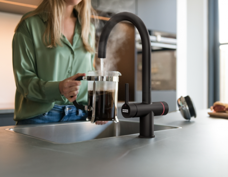 Franke Maris water hub 4L boiler 3-1 met Touch electronische kokend water kraan mat zwart 160.0702.518