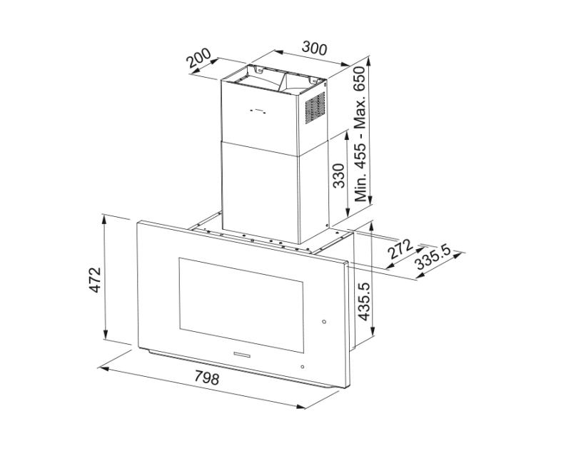 Franke AQ Sense wandmodel zwart afzuigkap 80cm 330.0657.269