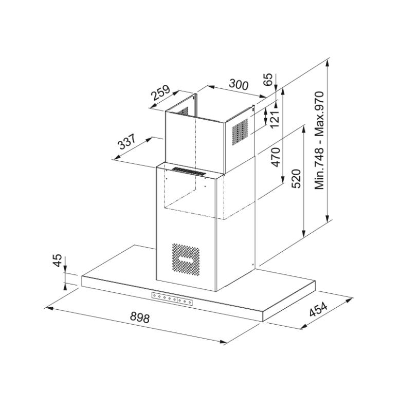 Franke Mythos Air Hub T wandmodel mat zwart afzuigkap 90cm 325.0679.323