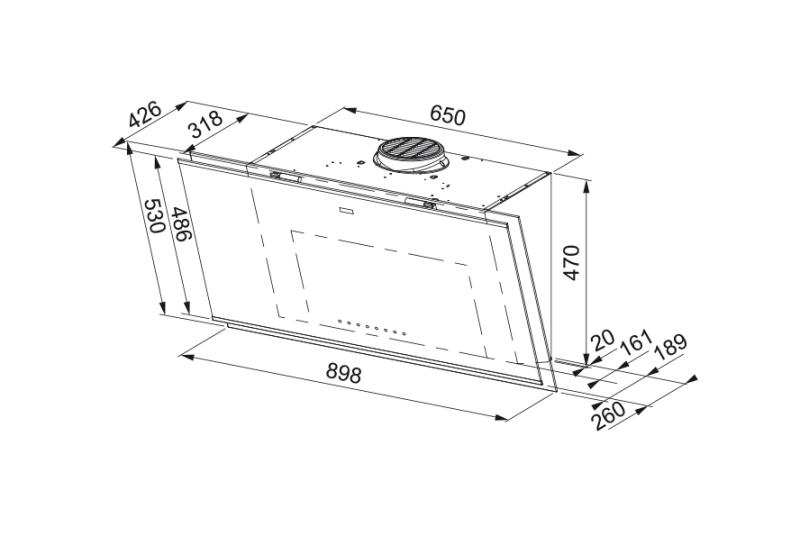Franke Mythos Pro wandmodel zwart glas afzuigkap 90cm 330.0682.353