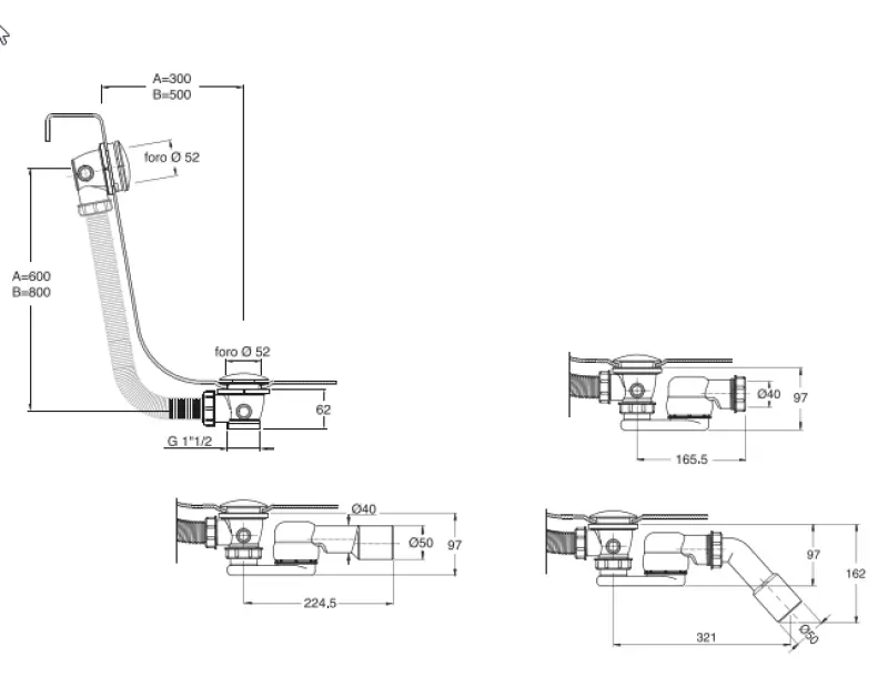 Waterevolution badoverloop met push to open  Messing geborsteld 1208958405
