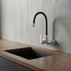 Aquatrimo Chopin muurkraan chroom met hoge flexibele uitloop  21CP8462CM