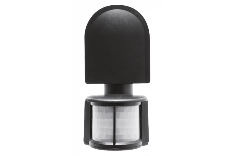 Motion detector CR-2, max 1200W, AC220-240V, 50/60Hz, angle180°, range 8m ± 1,8-2,5m, IP44, not for LED, surface mounted, black housing 1208959125