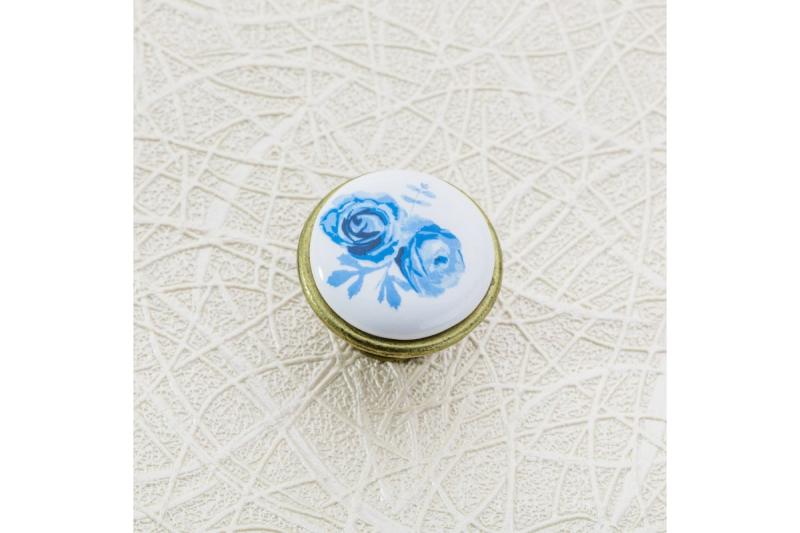 Porcelain knob 728-J4 antique brass A-Blue Rose 1208959149