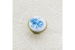 Porcelain knob 0728-J4 A-Blue Rose antyque silver 1208959150