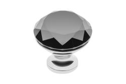 Zamak knob Crystal Palace B 40mm chrome + BLACK CRYSTAL 1208959276