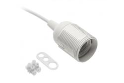 E27 socket with a wire and a cube, AC220-240V, max. 60W, 2x0.75mm2.16cm, white 1208959282