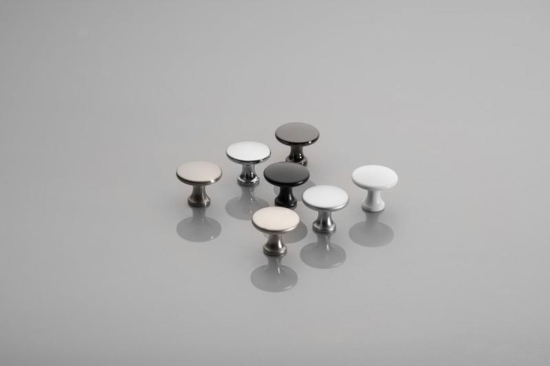 Zamak knob UDINE brushed steel 1208959334