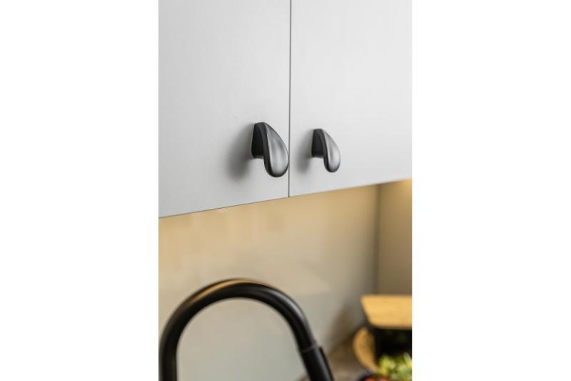 Zamak knob VENICE matt black 1208959338