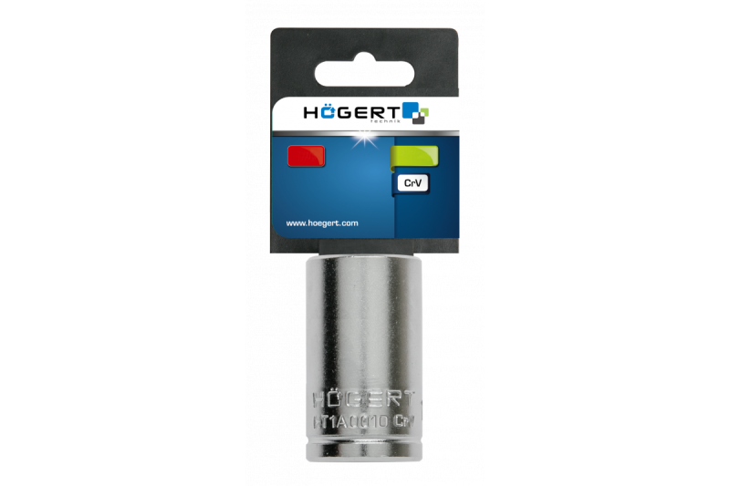 Hoegert Socket 1/4" zeshoek metrisch 10 mm CrV50BV30 DIN 3124 AS-aandrijving. 1208959354