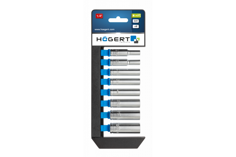 Hoegert 1/4" Diepe dopsleutelset 8 stuks 1208959464
