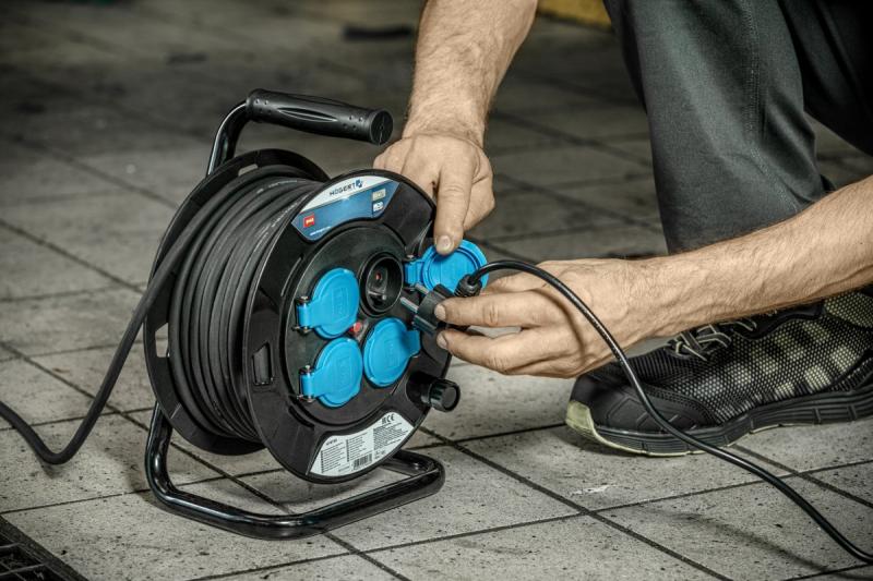 Hoegert Rubber geïsoleerde kabelhaspel 20m 1208959494