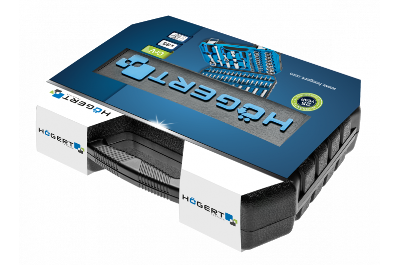 Hoegert Gereedschapsset 95 stuks tweekleurige koffer 1208959733