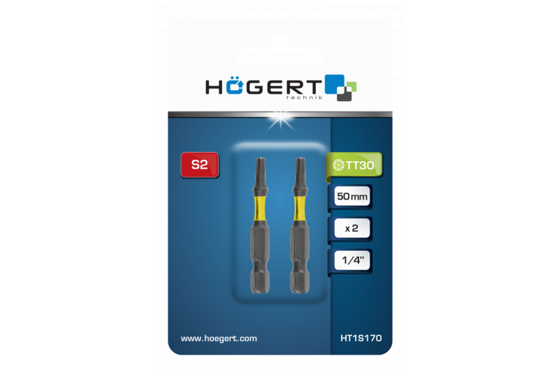 Hoegert Elektrische schroevendraaier bit Torx TT30 50mm 2 stuks. 1208959833