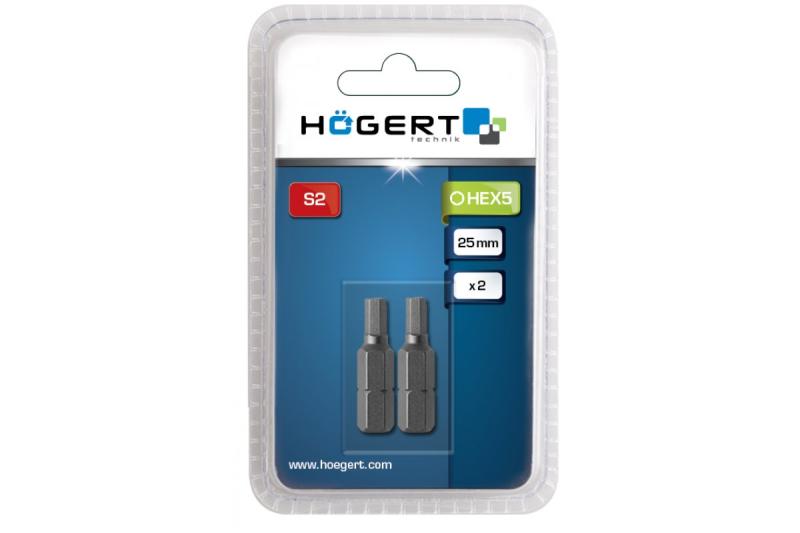 Hoegert Schroevendraaier bit HEX5 25 mm 2-stuks verpakking 1208959883