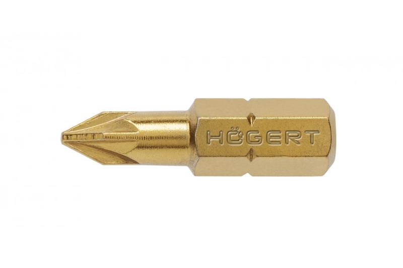 Hoegert Schroevendraaierbit PZ1 25 mm S2 staal titanium gecoat 5-delige blister 1208959897