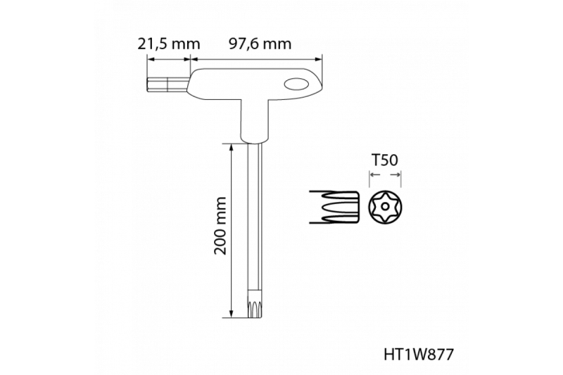 Hoegert T-type torx beveiligingssleutels lang TT50 1208960132