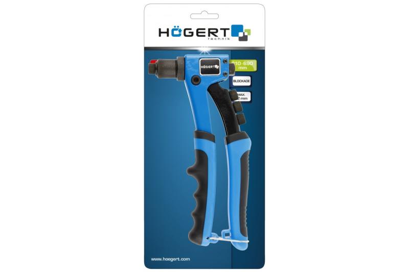 Hoegert popnageltang verstelbaar 215mm 4 mondstukken 1208960152