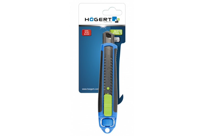 Hoegert Mes met vervangbaar lemmet van 18 mm gemaakt van staal SK4. 1208960402