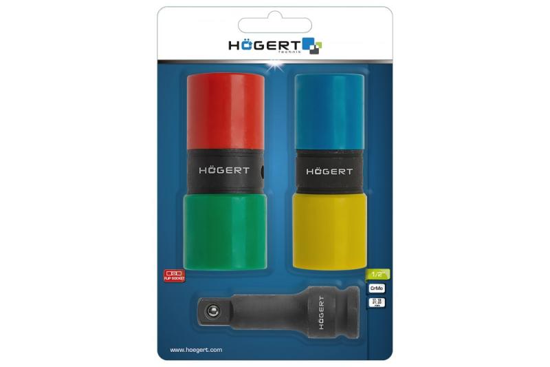 Hoegert Impactdopsleutelset met dubbelzijdige verlenging 1/2" 1208960503