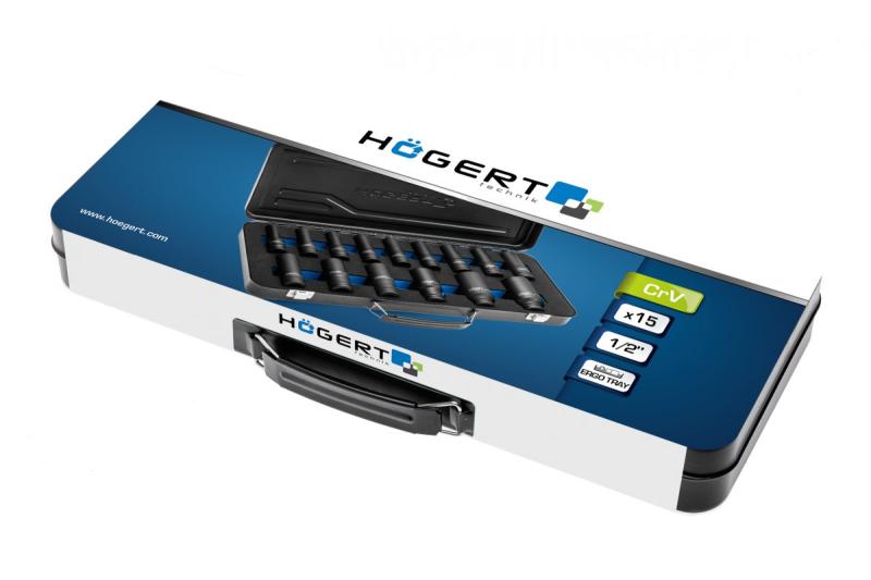 Hoegert Impact dopsleutelset 15 stuks 1/2" CrMo 1208960522