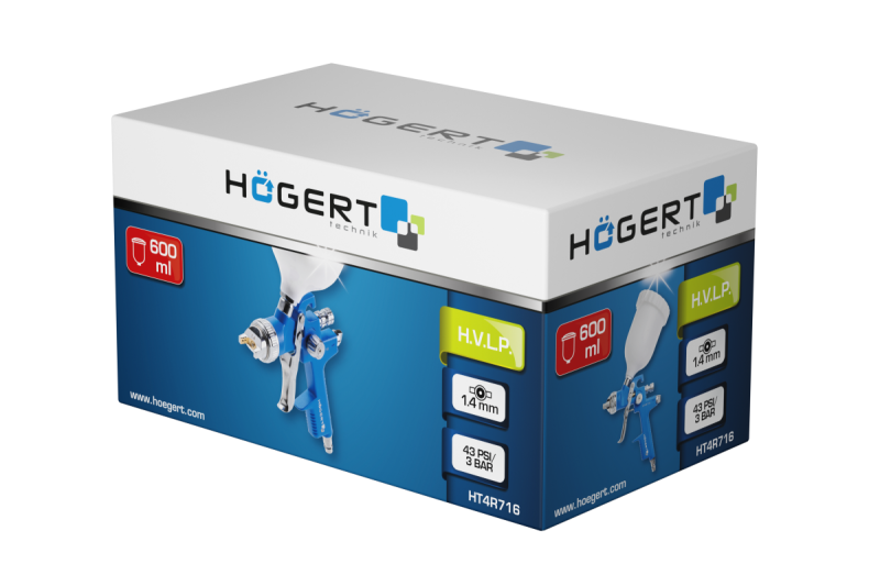 Hoegert Spuitpistool met bovenbeker van 600 ml. 1208960620