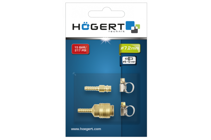 Hoegert Snelle connector 8mm 4 onderdelen 1208960640