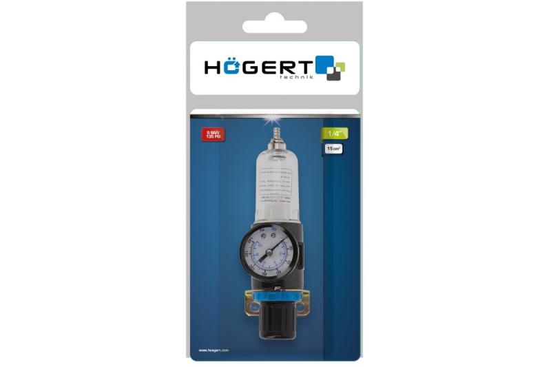 Hoegert Luchtfilter met drukmeter 1/4" 90 ml 1208960642