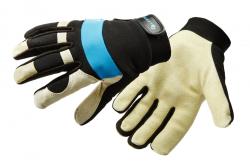 Pigskin leather work gloves 10", knit wrists with Velcro straps 1208960684
