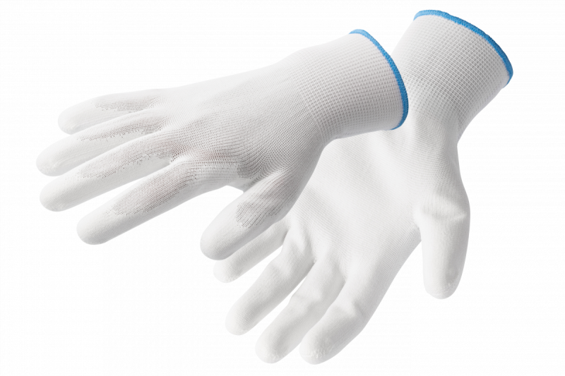 Protective polyurethane gloves, white size 7 1208960688